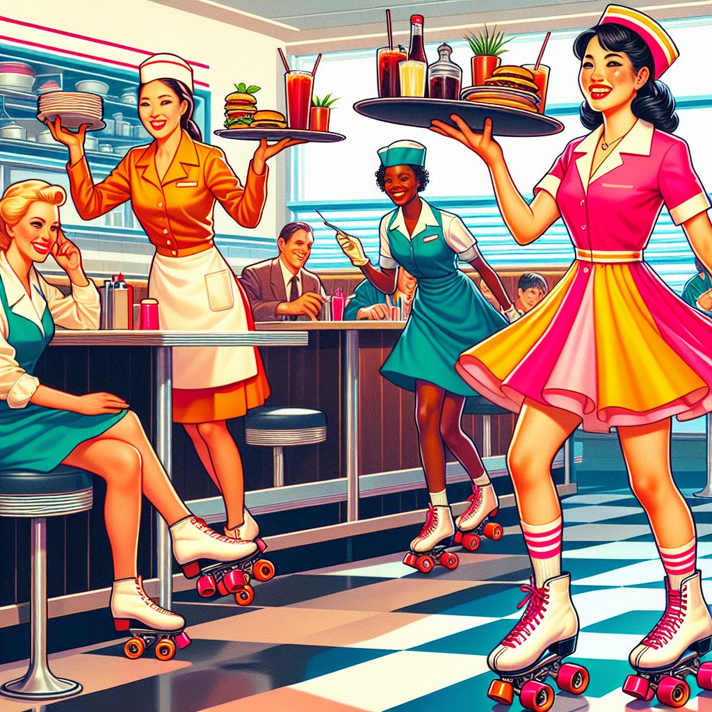 roller skates hostesses and waitress