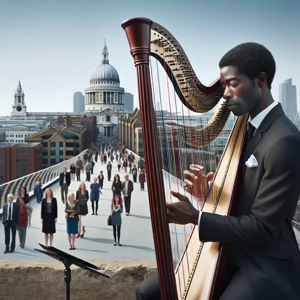 Hire harp player in london