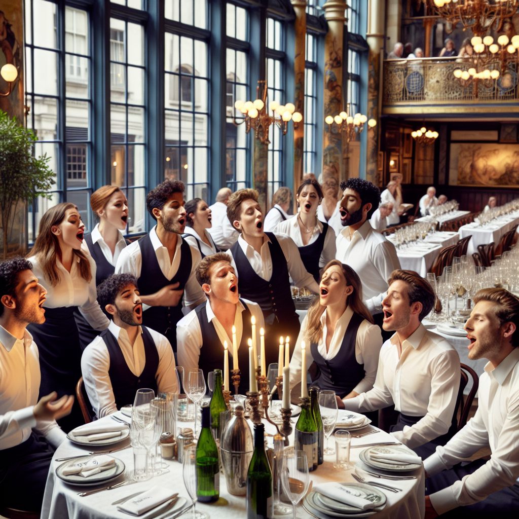 Hire singing waiters london