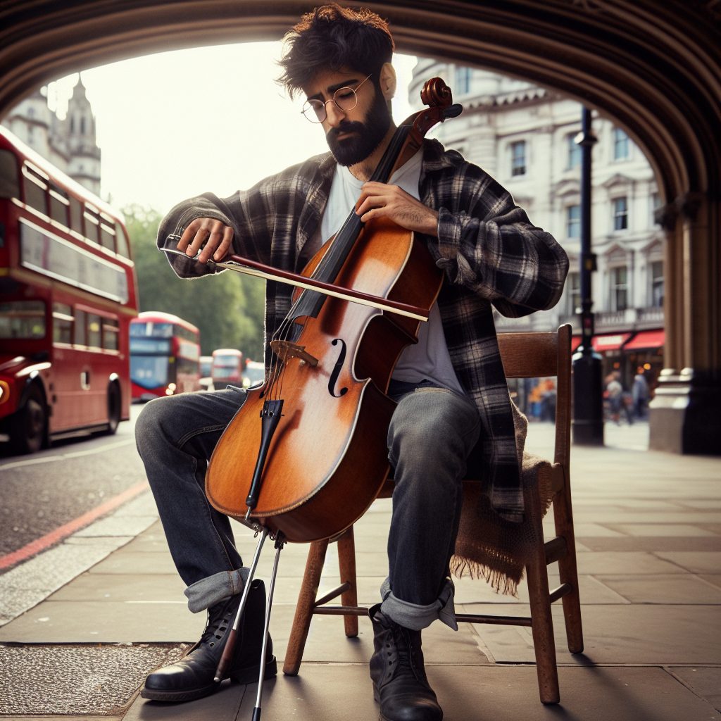London cello player